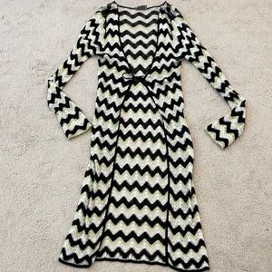 Missoni black/white/pale green long sweater US6